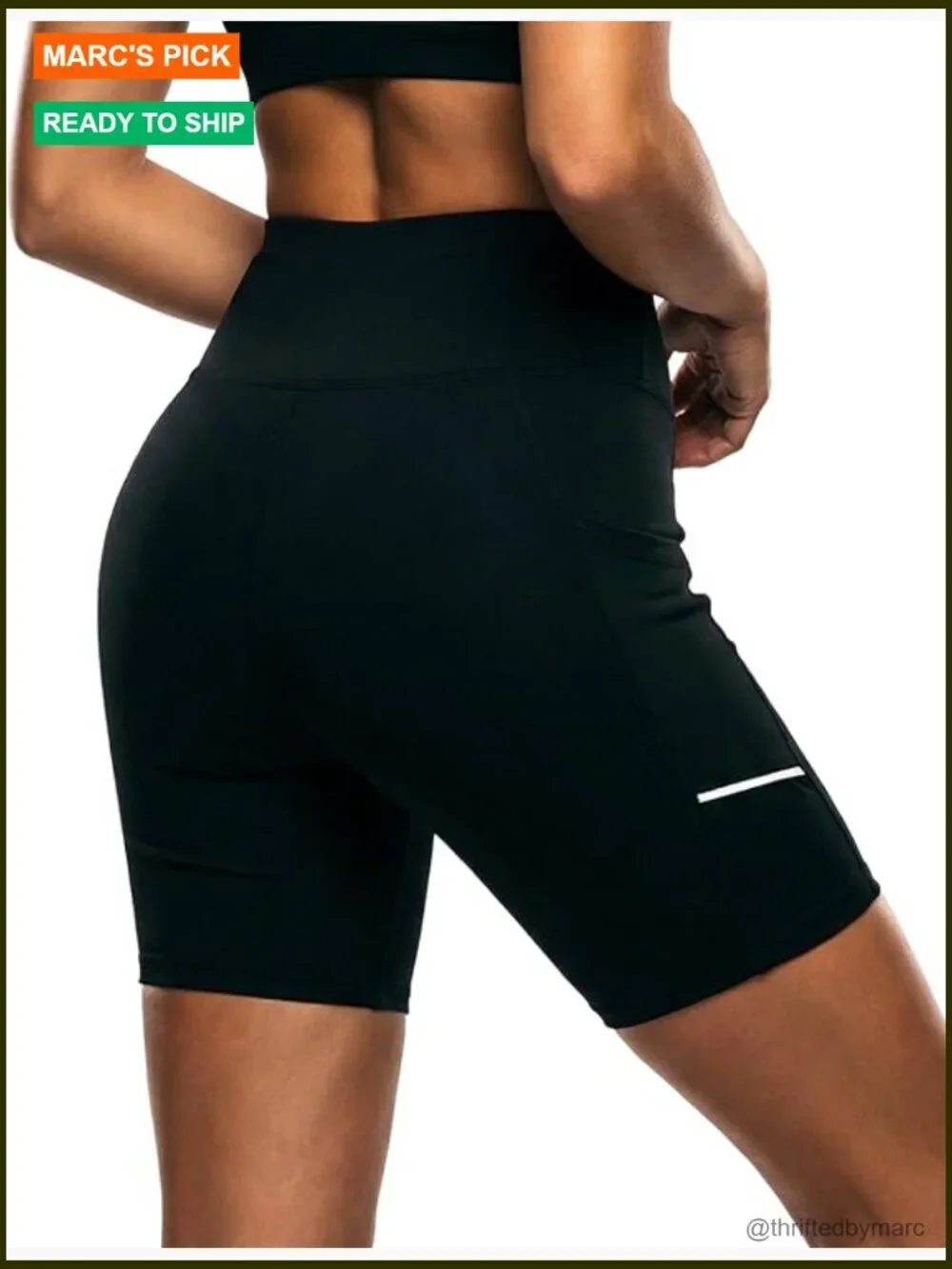 High-Waist Tummy Control Biker Shorts with Pockets 4-Way Stretch